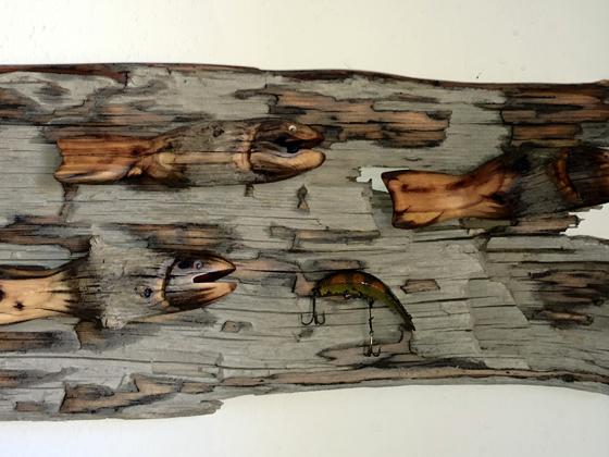 Display of Fish on Driftwood