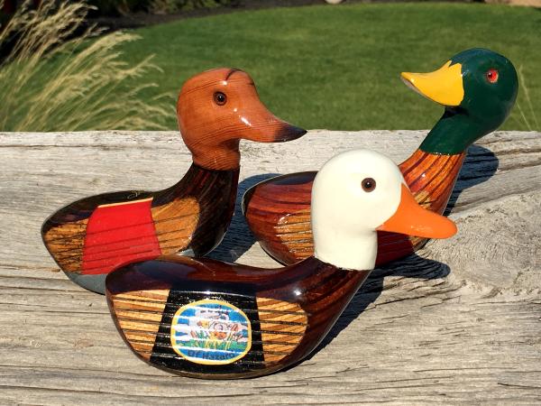 Set of Four Golf Club Ducks